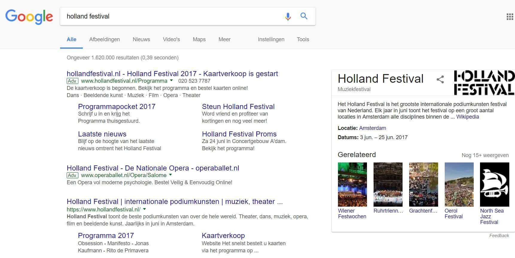 AdWords tekstadvertentie voorbeeld