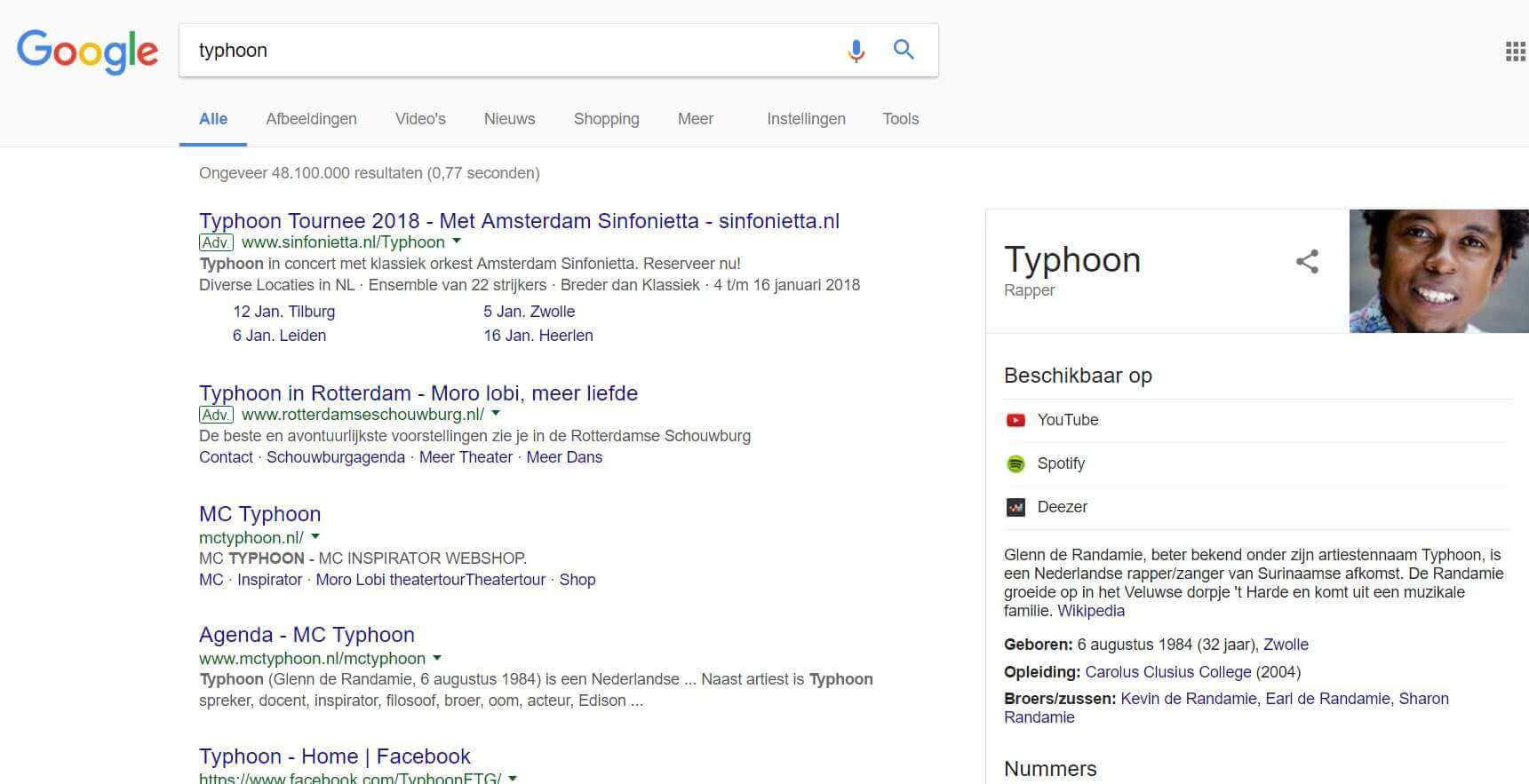 AdWords tekstadvertentie voorbeeld